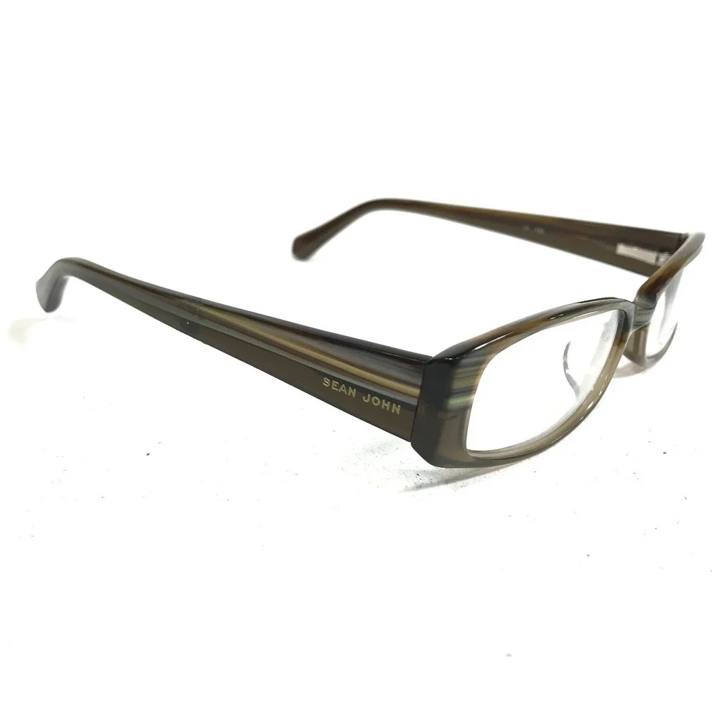 Sean John SJ2000 309 Eyeglasses Frames Green Horn Rectangular Full Rim 50-17-130